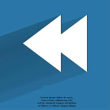 Multimedia control. Flat modern web button with long shadow and space for your t 스톡 일러스트