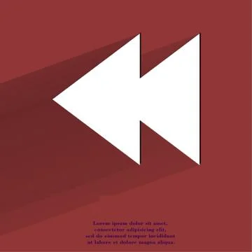 Multimedia control. Flat modern web button with long shadow and space for your t 库存插图