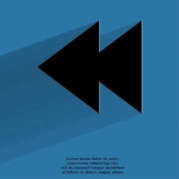 Multimedia control. Flat modern web button with long shadow and space for your t 스톡 일러스트