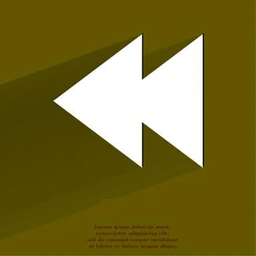 Multimedia control. Flat modern web button with long shadow and space for your t Stock Illustration