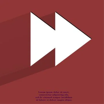 Multimedia control. Flat modern web button with long shadow and space for your t 库存插图