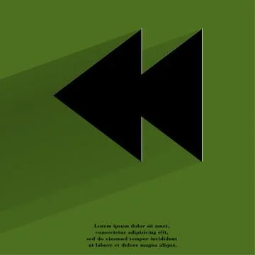 Multimedia control. Flat modern web button with long shadow and space for your t 스톡 일러스트