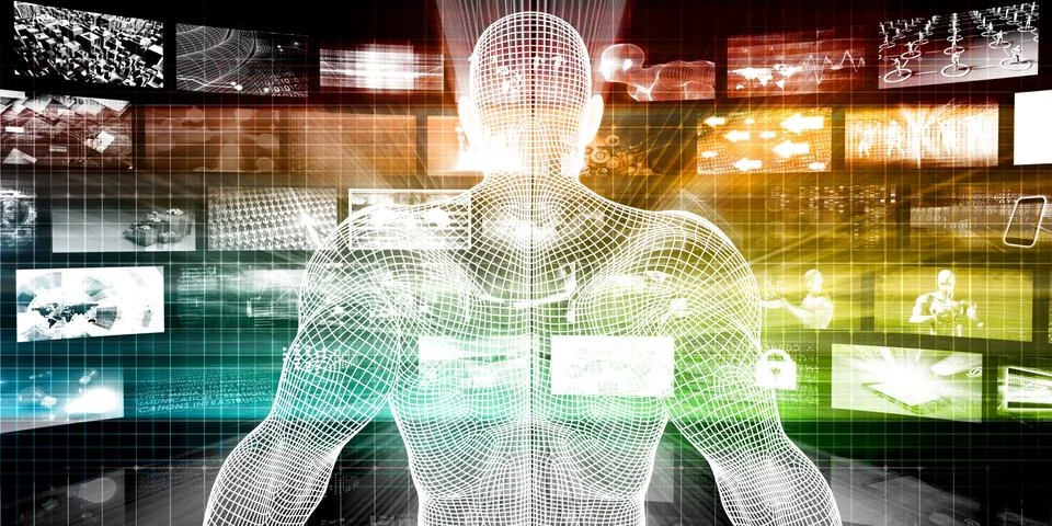 Multimedia Data Online Illustrazione stock