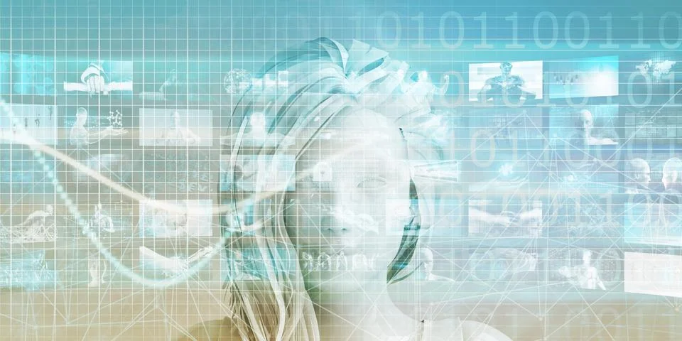 Multimedia Data Online Stock Illustration