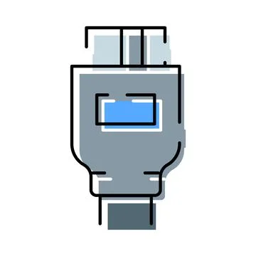 Multimedia data transfer display connecting adapter icon Ilustración de archivo