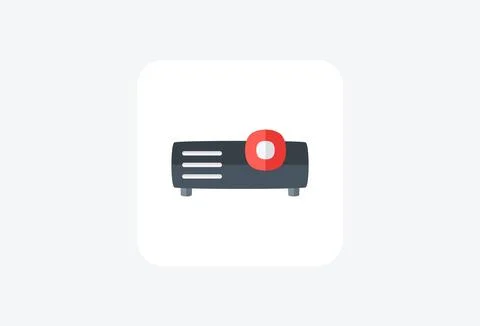 Multimedia, device fully editable vector flat icon Stock Illustration