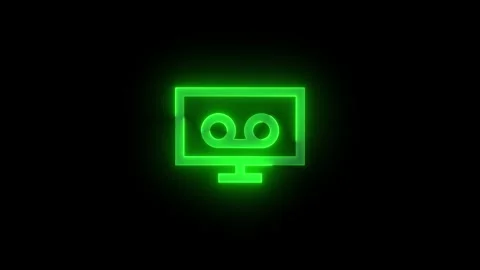 Multimedia dvr stroke icon glowing neon animation 스톡 동영상 289449335