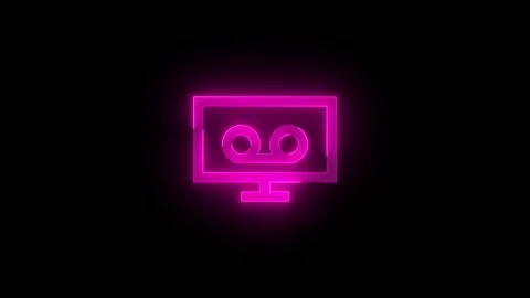 Multimedia dvr stroke icon glowing neon animation 스톡 동영상 289449345