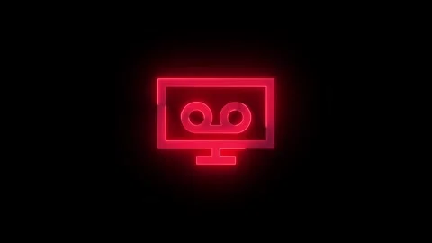 Multimedia dvr stroke icon glowing neon animation 스톡 동영상 289449353