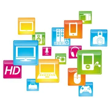 Multimedia explosion Stock Illustration