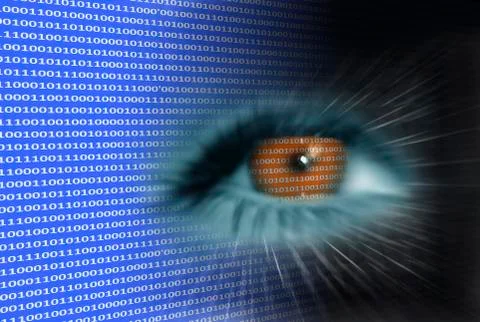 Multimedia eye, symbolic image for data stream analysis Stock Illustration