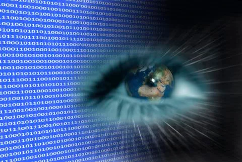 Multimedia eye, symbolic image for data stream analysis Stockillustratie