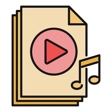 Multimedia file icon representing audio and video content Stock Illustration
