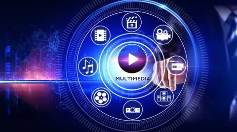 Multimedia Icon Concept Illustrazione stock