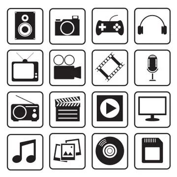 Multimedia icon Stock Illustration