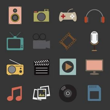 Multimedia icon Stock Illustration