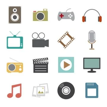 Multimedia icon Stock Illustration