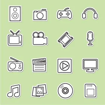 Multimedia icon Stock Illustration