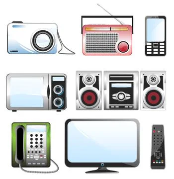 Multimedia icon set Stock Illustration