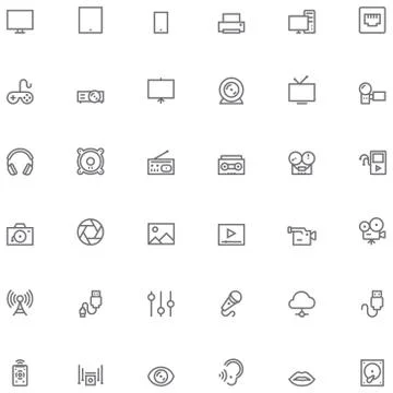 Multimedia icon set Stock Illustration