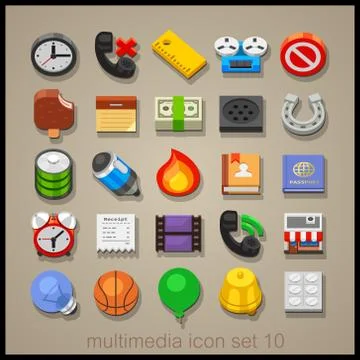 Multimedia icon set Stock Illustration