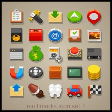 Multimedia icon set Stock Illustration
