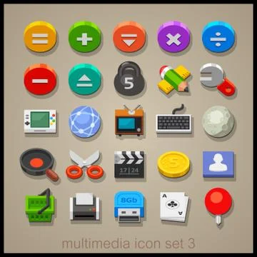 Multimedia icon set Stock Illustration