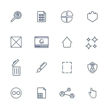 Multimedia icons for app, programs and sites. Universal icons Illustrazione stock