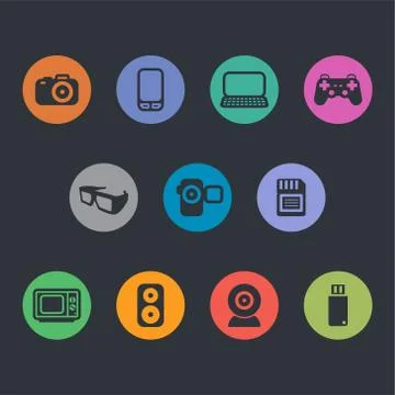 Multimedia Icons. Basics Stock Illustration