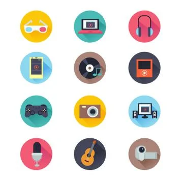 Multimedia Icons Stock Illustration
