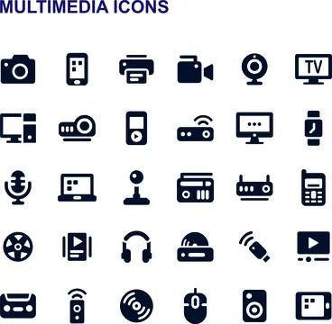 Multimedia icons Stock Illustration
