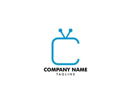 Multimedia initial Letter C Logo design Illustration