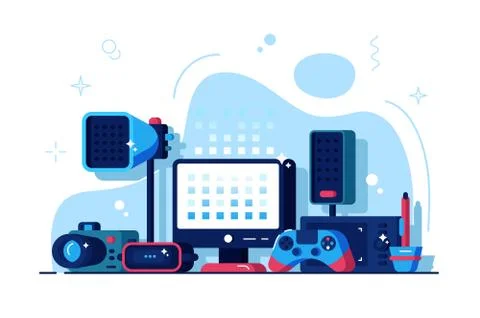 Multimedia installation Stock Illustration