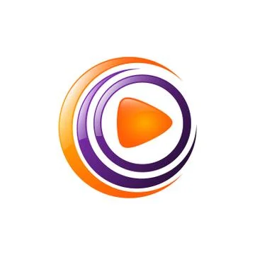 Multimedia logo design, Play logotype, Labyrinth logo Stock Illustration