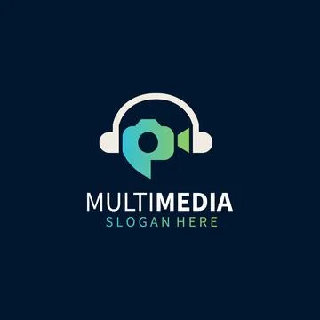Multimedia Logo Design Template Modern Concept Stock Illustration