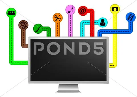 Multimedia monitor Stock Illustration
