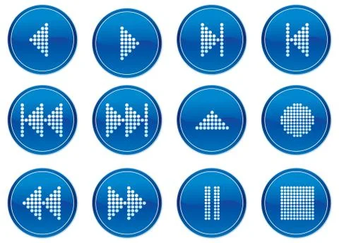 Multimedia navigation buttons set. Stock Illustration