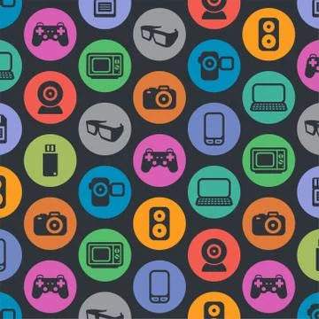 Multimedia patterns set Stock Illustration