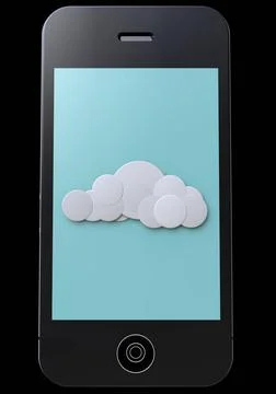 Multimedia phone with a cloud on display Copyright: xZoonar.com/JonasxWolf... 스톡 사진