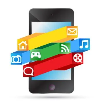 Multimedia phone concept design Illustrazione stock