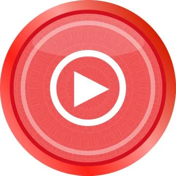 Multimedia play icon button, design element . Trendy flat style sign isolated Stock Illustration