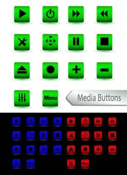 Multimedia Player Buttons Stock Illustration