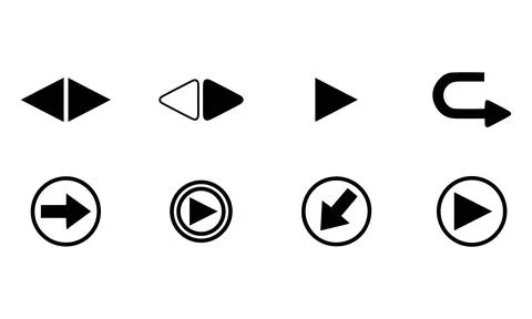 Multimedia Player Controls Left-Right Split Pointers and U-Turn Arrow 스톡 일러스트