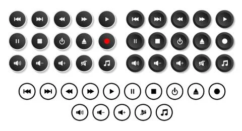 Multimedia Player Icons Set Illustration