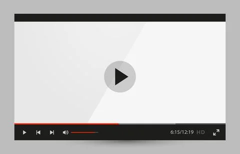 Multimedia player interface template, vector illustration. Website page with Stock Illustration