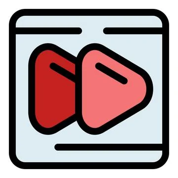 Multimedia player showing fast forward button on screen Stock Illustration