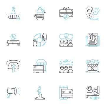 Multimedia production linear icons set. Animation, Editing, Filming, Recording Stock Illustration