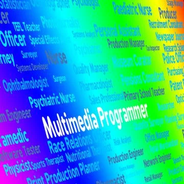 Multimedia Programmer Indicates Software Engineer And Career Stock-Illustration