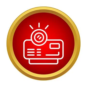Multimedia projector icon displaying video presentation equipment Stock Illustration