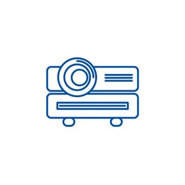 Multimedia projector line icon concept. Multimedia projector flat vector symbol Stockillustratie